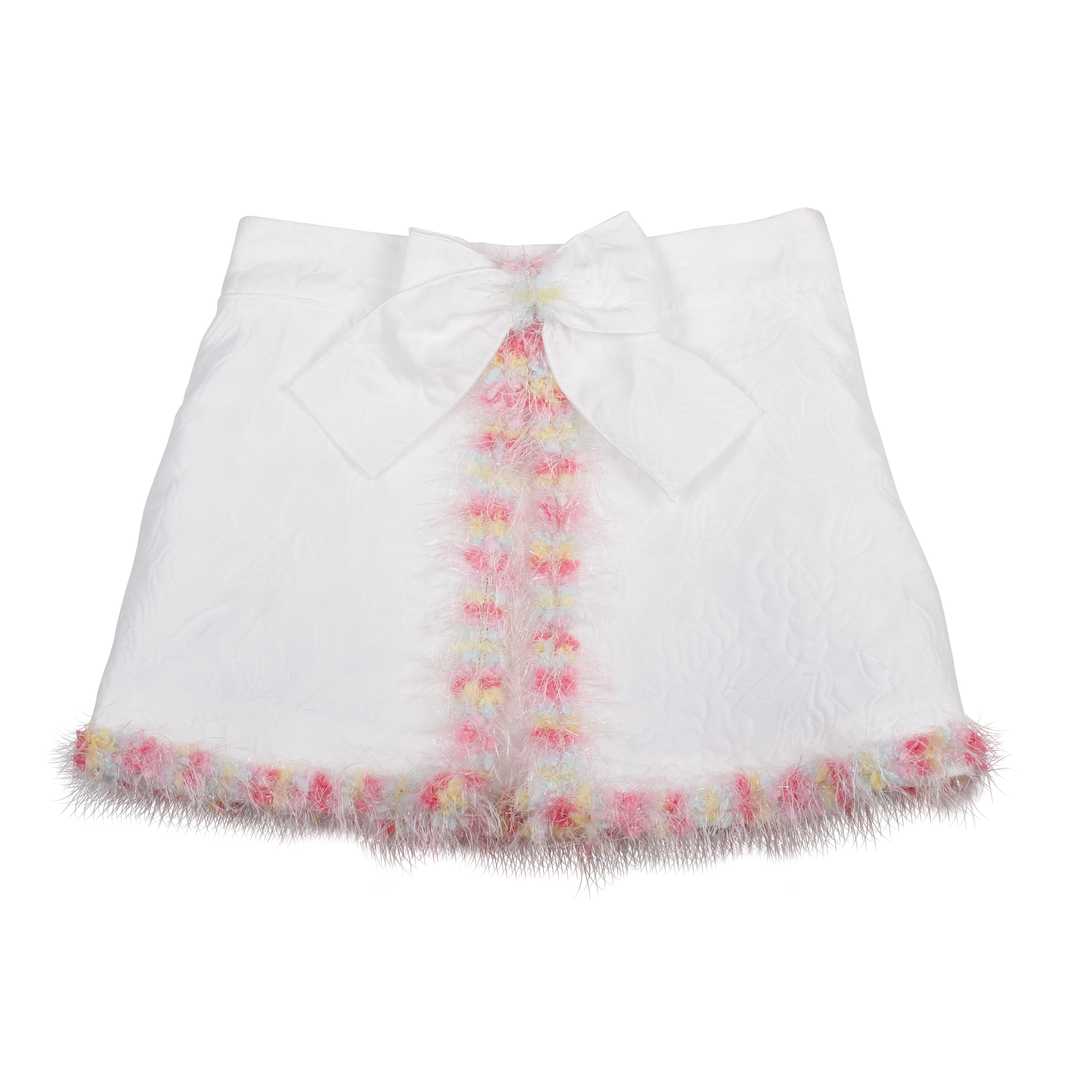 NAXOS Dalia Girls White & Multicolour Skirt Set - 7772