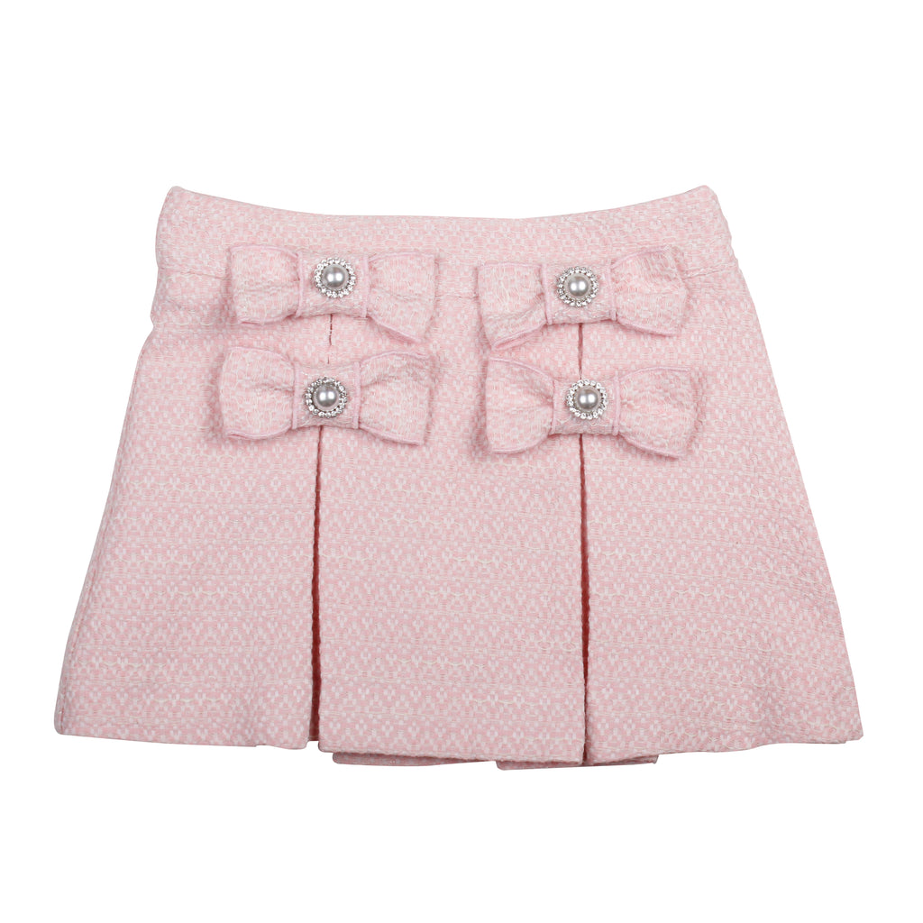 NAXOS Rosalia Girls Pink Jacquard Skirt Set - 7753