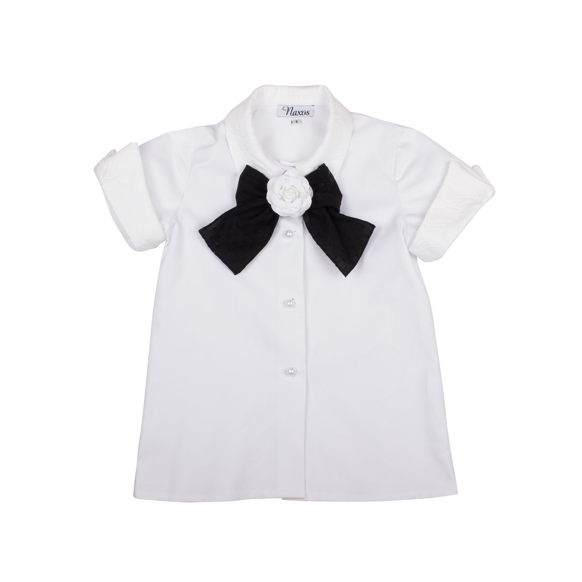 Naxos Camelia Girls Black & White Jacquard Skirt Set - 7751