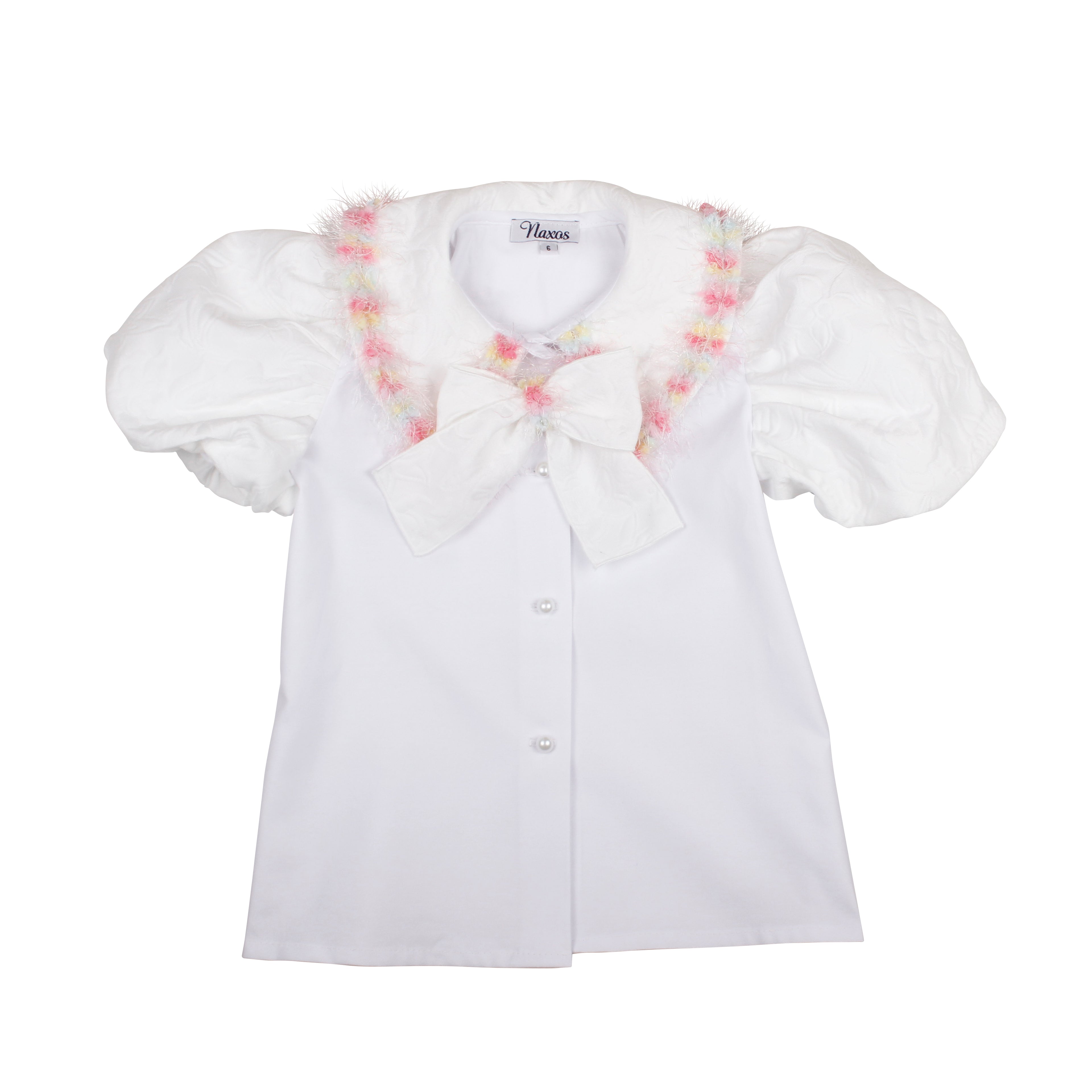 NAXOS Dalia Girls White & Multicolour Skirt Set - 7772