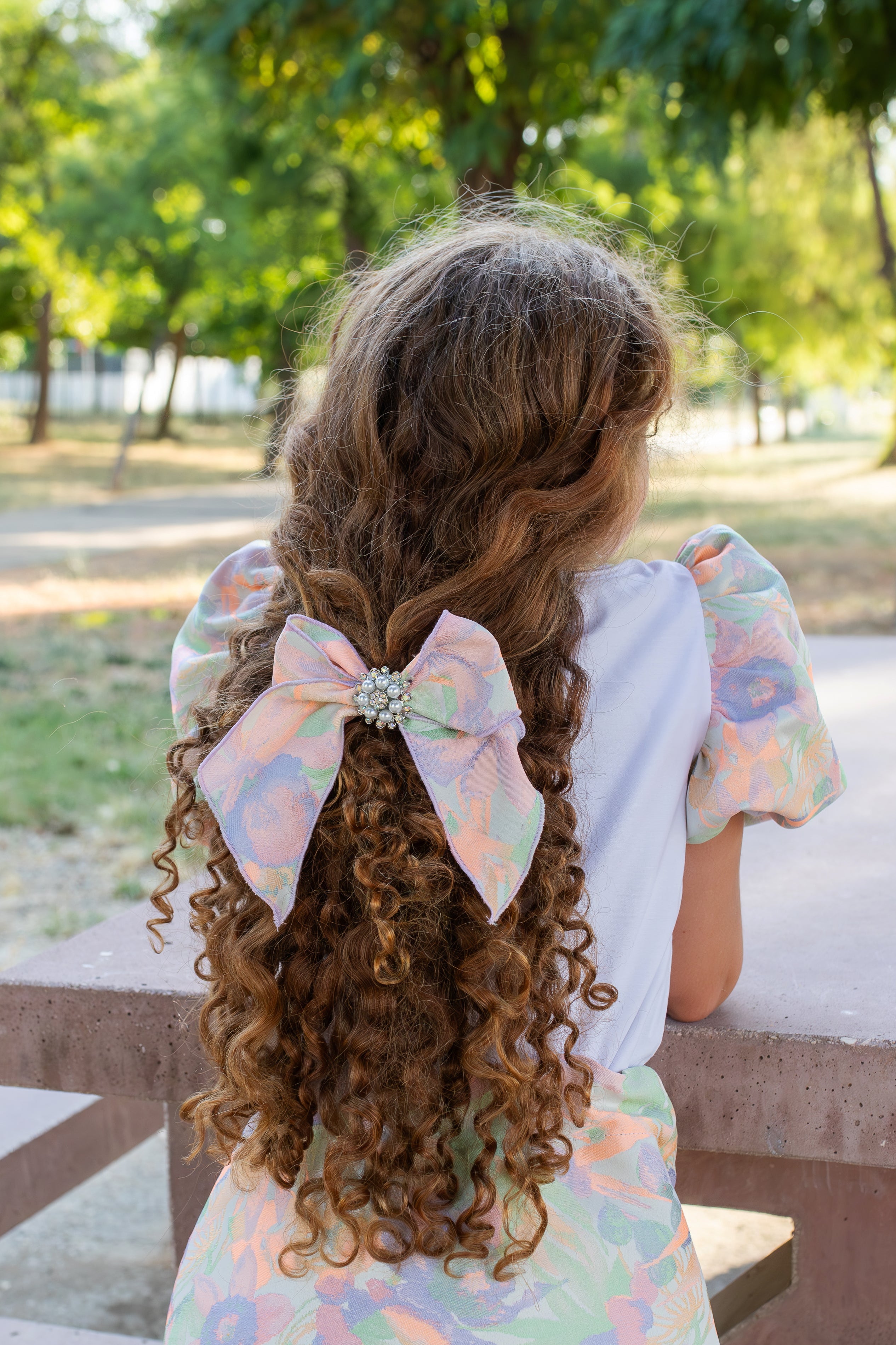 NAXOS Fluor Girls Neon Floral Hair Bow