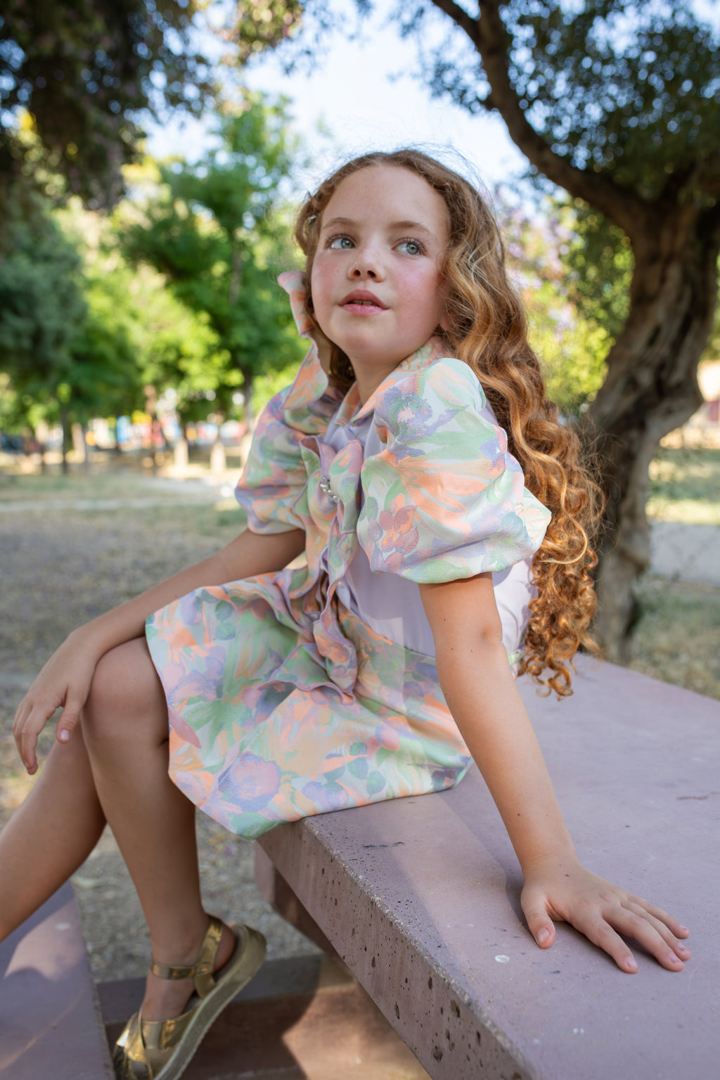 NAXOS Fluor Girls Neon Floral Skirt Set - 7778