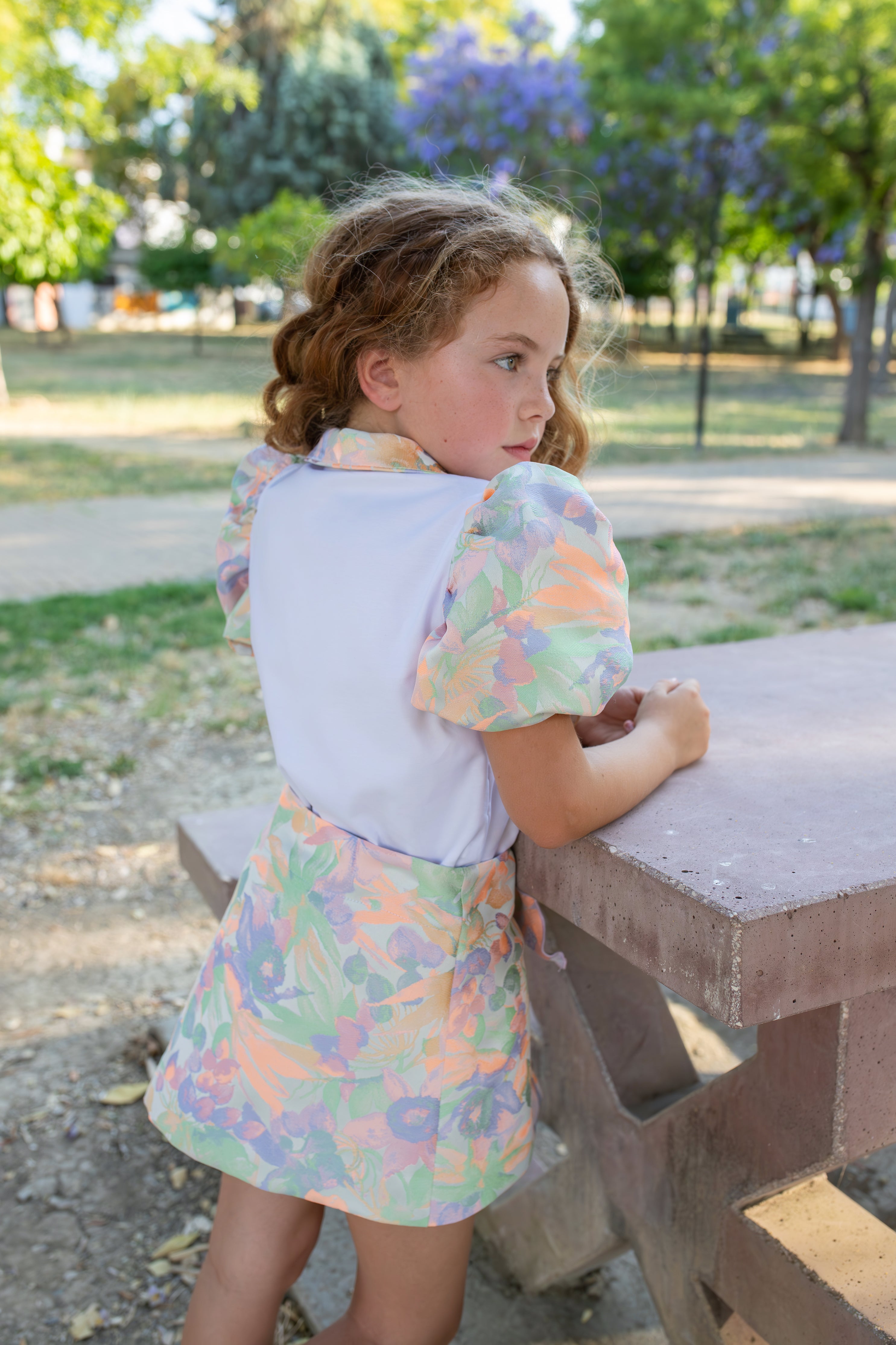 NAXOS Fluor Girls Neon Floral Skirt Set - 7778