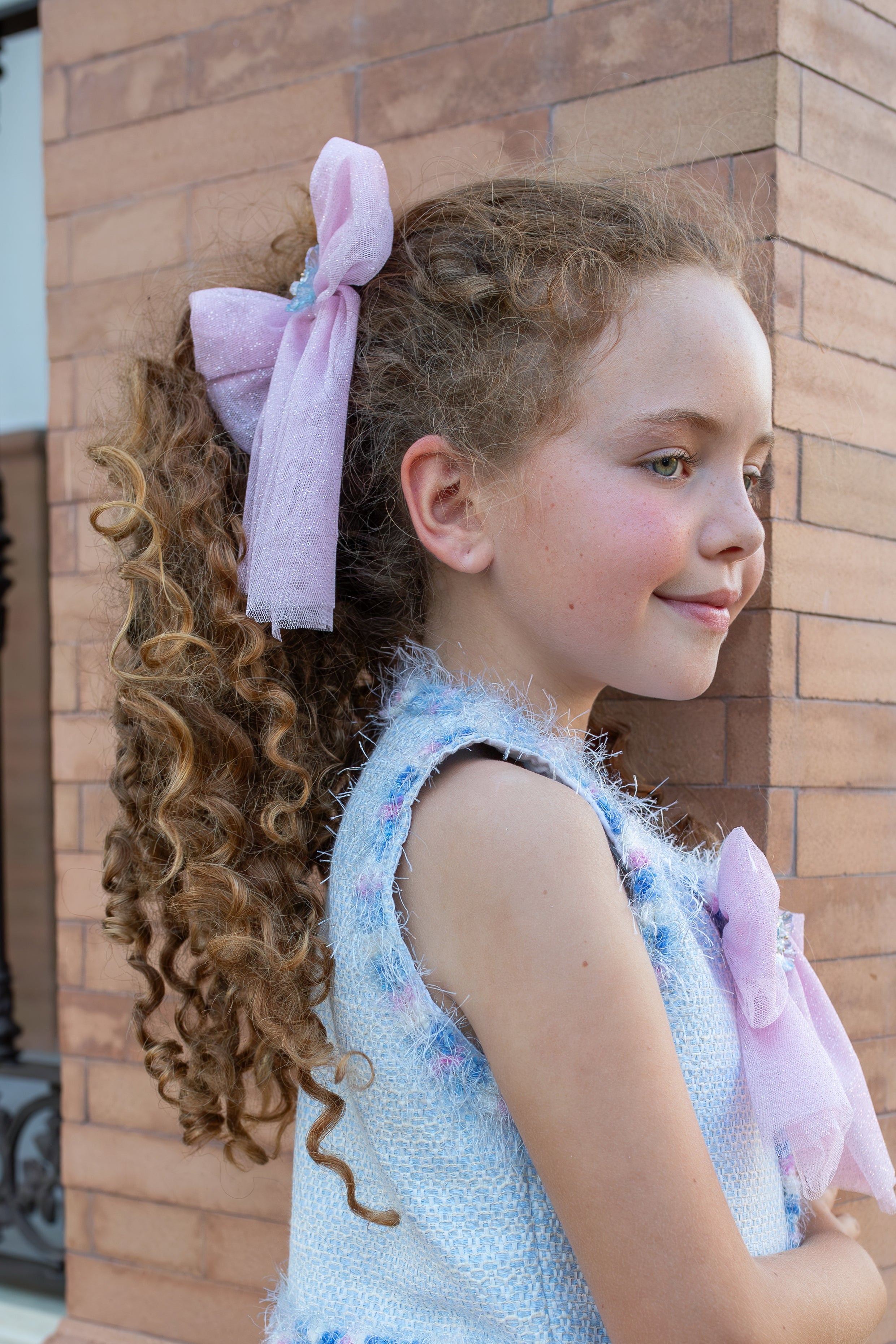 PRE ORDER NAXOS Delfinio Girls Pink Tulle Hair Bow