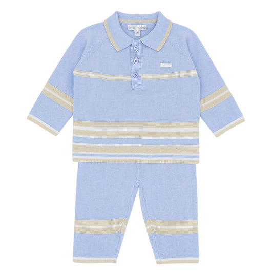 AW25 BLUES BABY Rochefort Boys Blue Knitted Two Piece Set - 2126