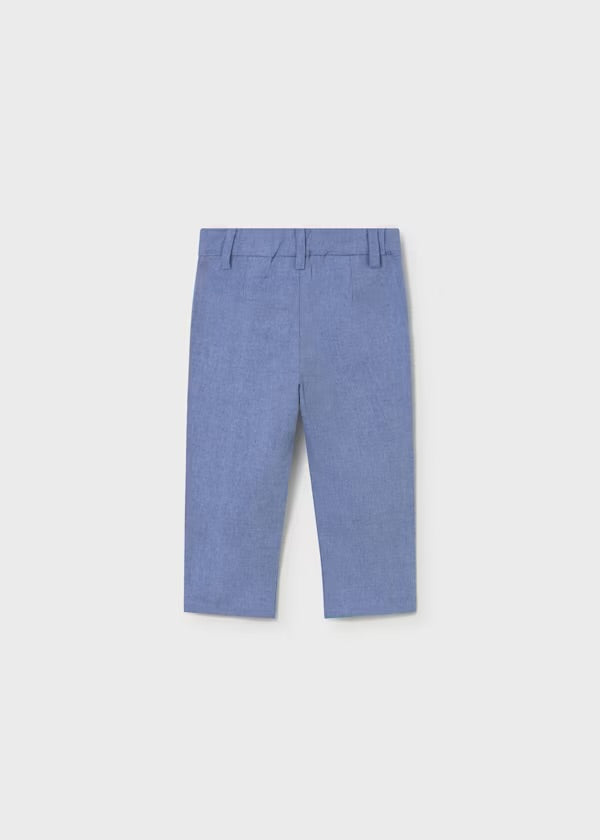 Back view of the Mayoral Capri-blue cropped trousers