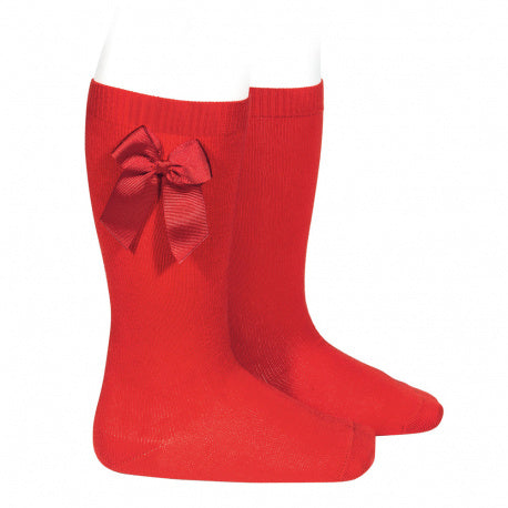 CONDOR Red Grosgrain Knee High Bow Socks