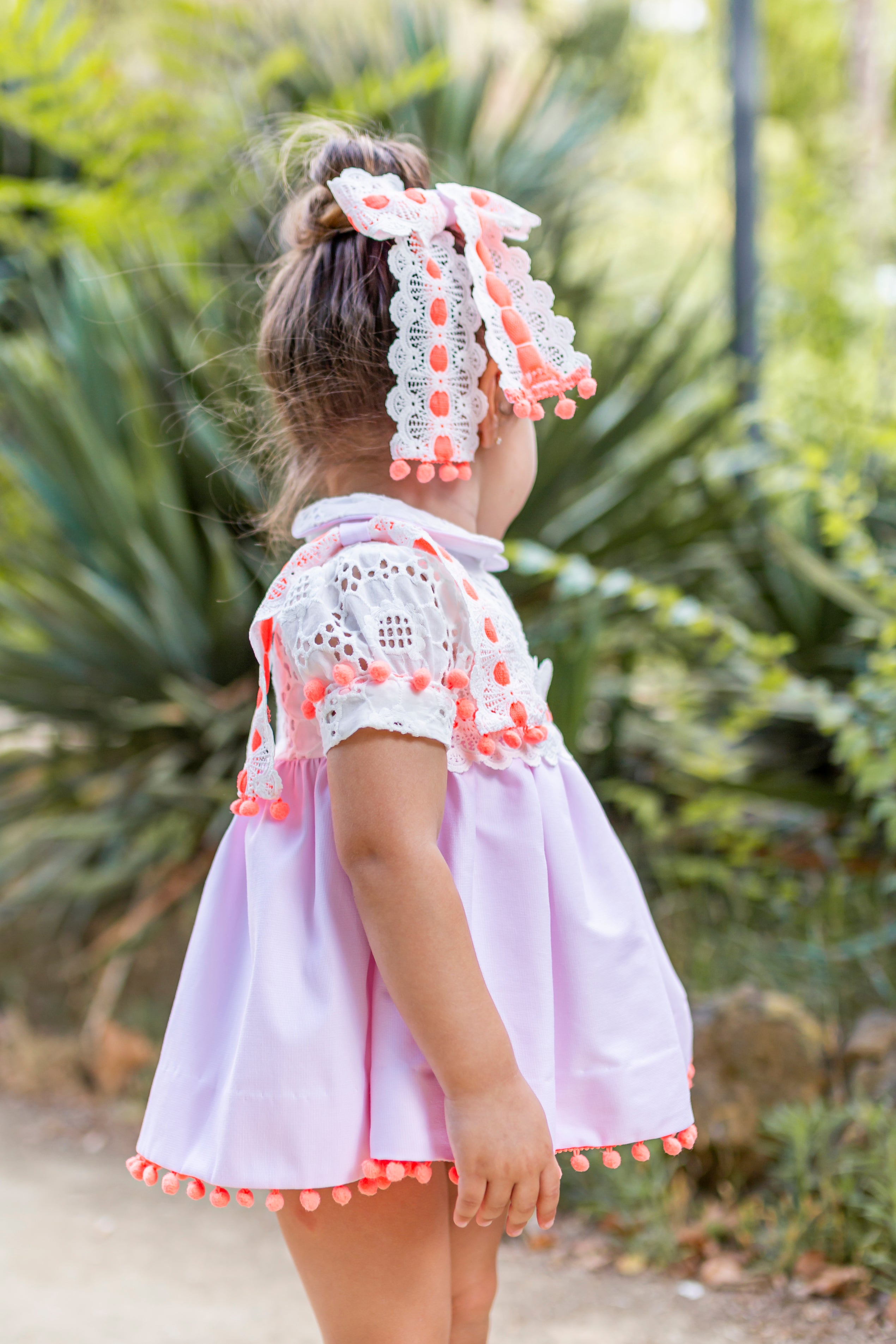 NAXOS SS25 Neon Girls Pink & Orange Tulle Dress - CLEARANCE SALE