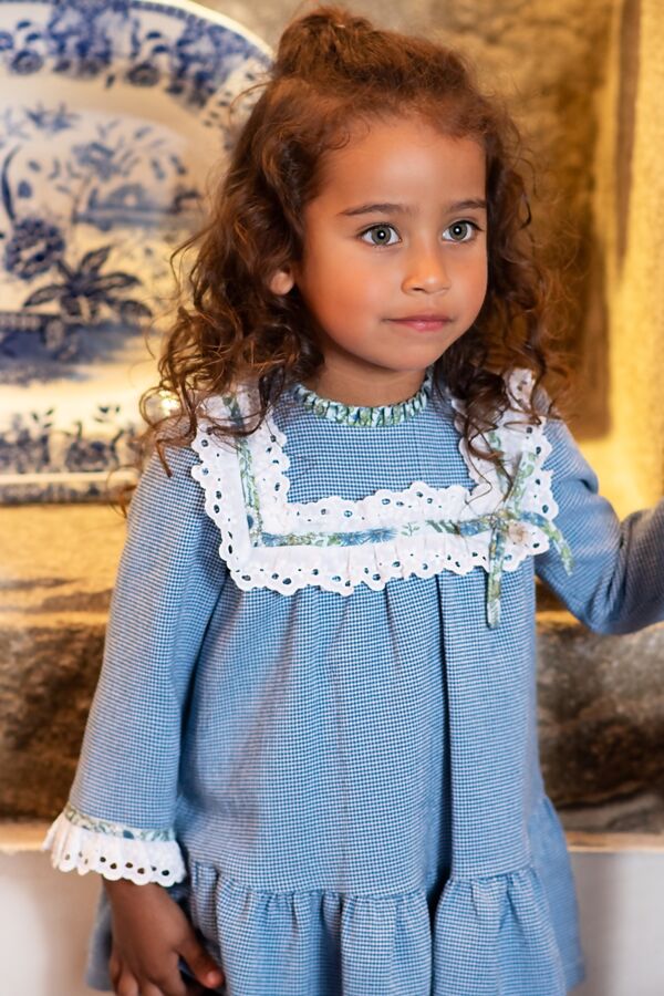 FOQUE Light Blue Girls Dress - 5254