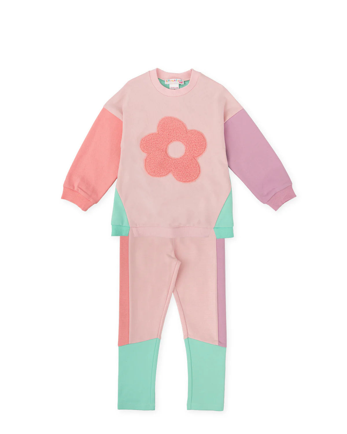 Agatha Ruiz de la Prada pink colour-block flower legging set
