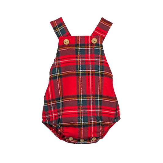 CALAMARO AW24 Bidasoa Boys Red Tartan Romper - 32463