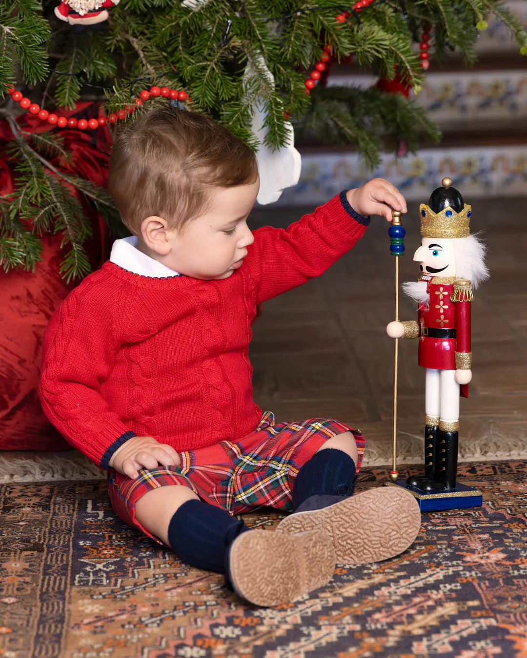 AW25 TUTTO PICCOLO Boys Red Tartan Short Set with Jumper