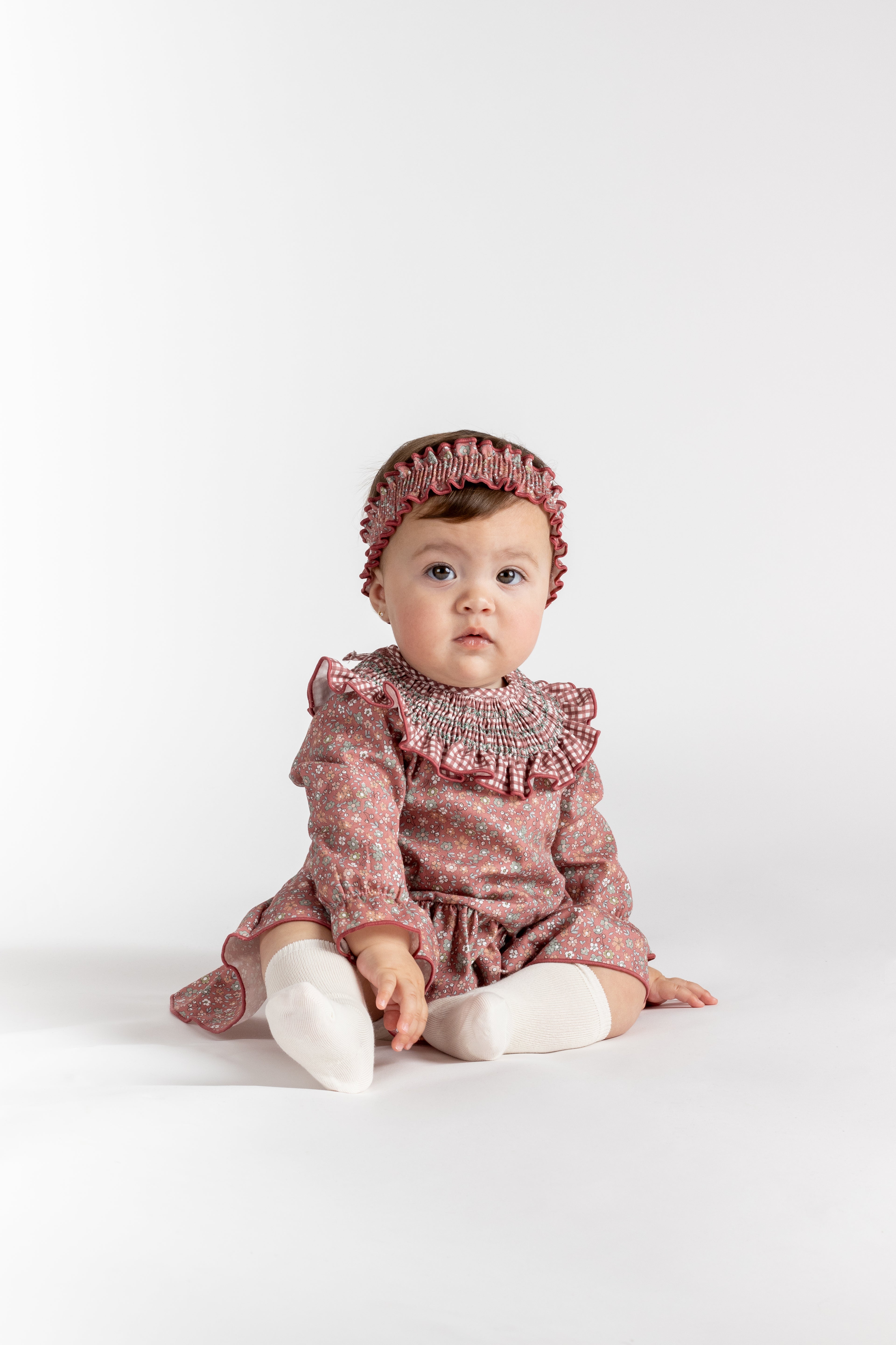 AW25 CALAMARO Siroco Girls Terracotta Floral Dress - 21308