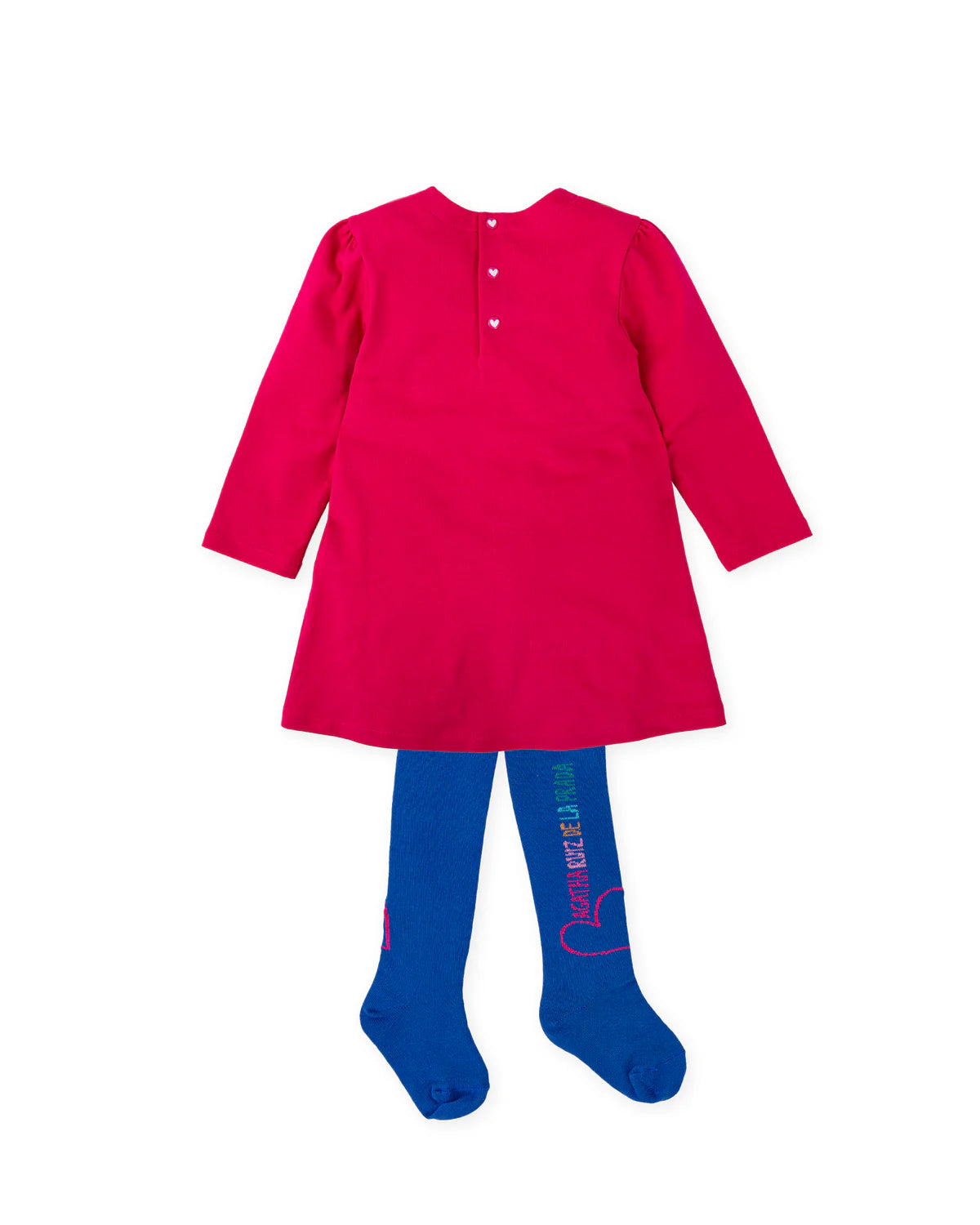 AW25 AGATHA RUIZ DE LA PRADA Girls Fuchsia Pink Bow Dress & Tights