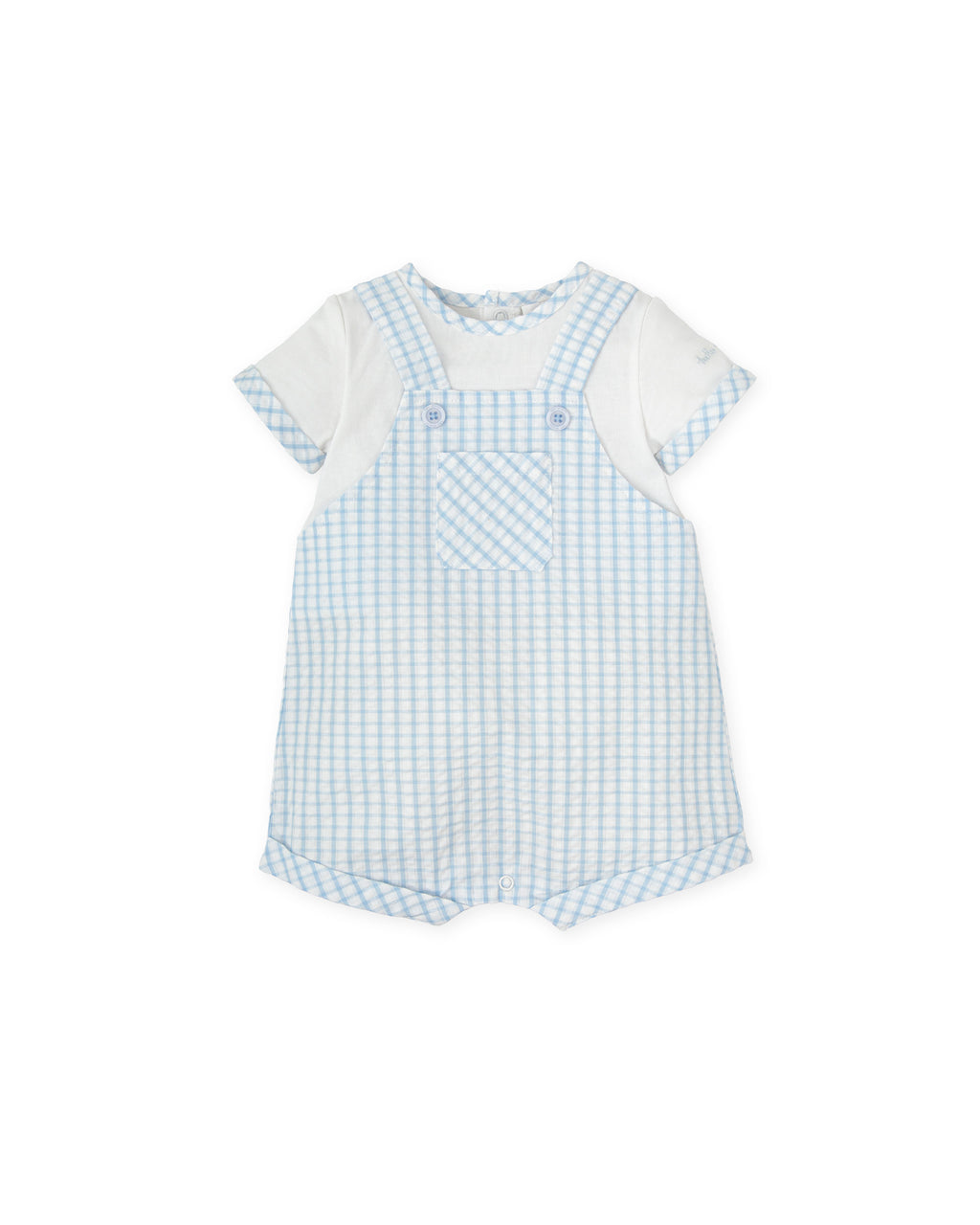 TUTTO PICCOLO SS25 Atenas Boys Blue & White Romper