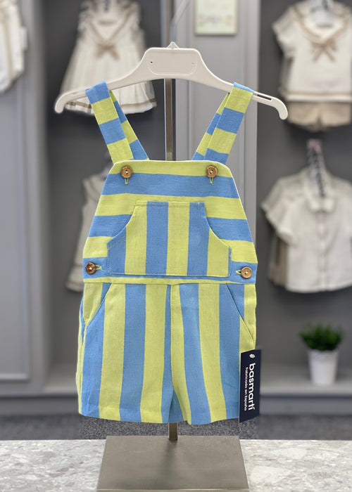 BASMARTI Lima Boys Blue & Lime Green Dungarees 
