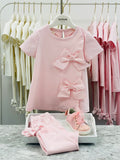 BIMBALO Girls Pink Bow Leggings Set