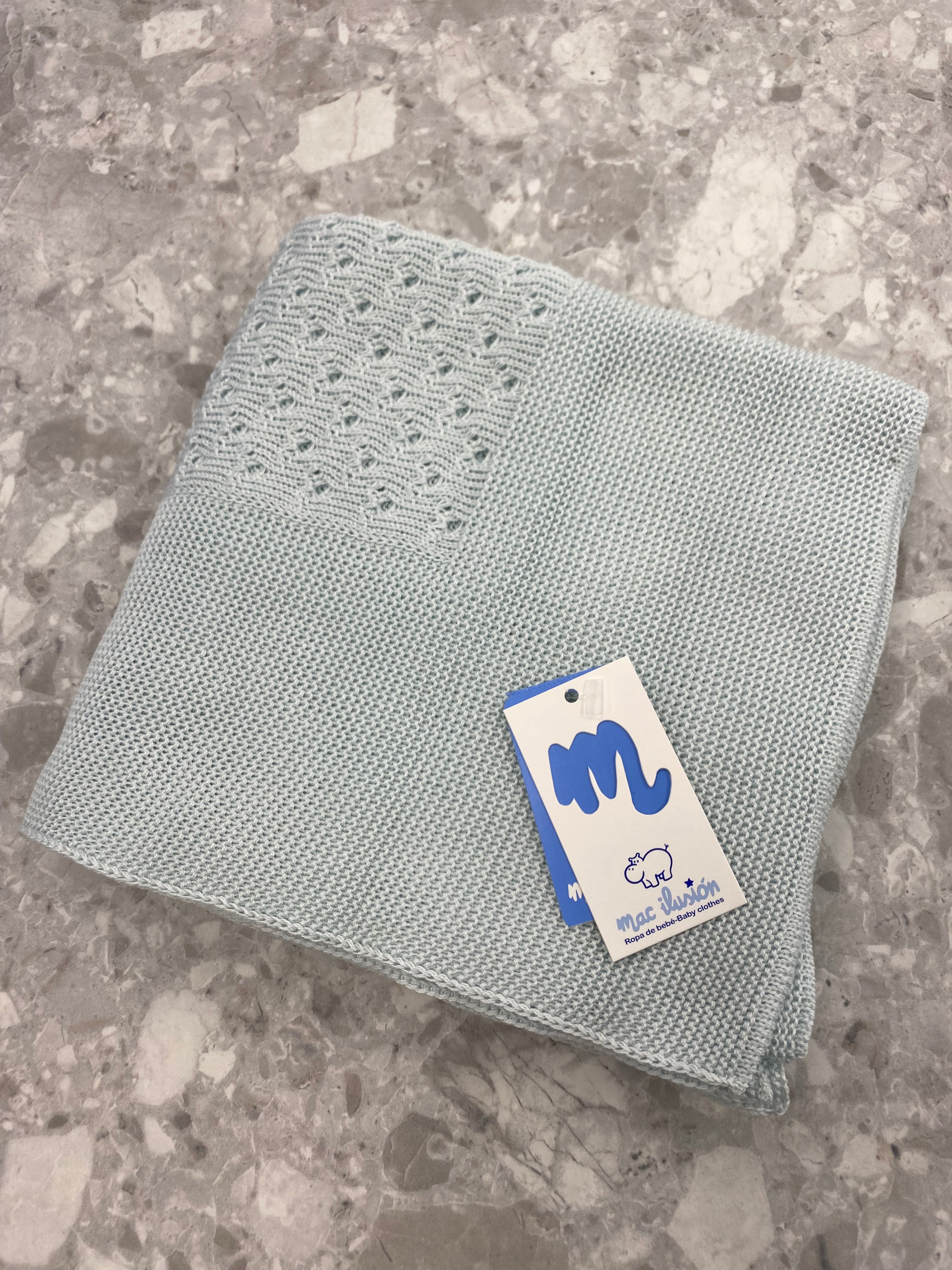 MAC ILUSION Mykonos Unisex Mint Green Knitted Blanket - TO137