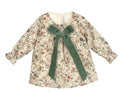 AW25 CALAMARO Bise Girls Green Floral A-Line Dress - 21315