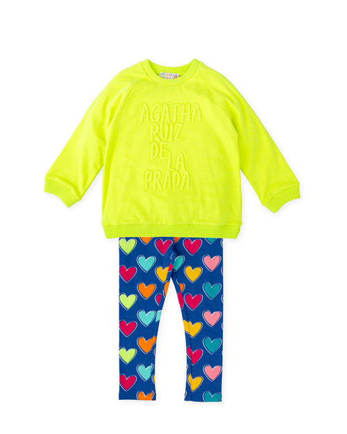 AW25 AGATHA RUIZ DE LA PRADA Girls Multicolour Heart Print Legging Set