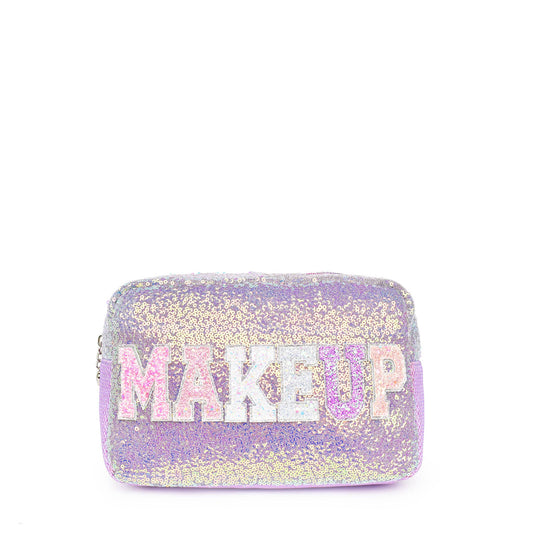 OMG ACCESSORIES 'Makeup' Glittered Sequin Pouch