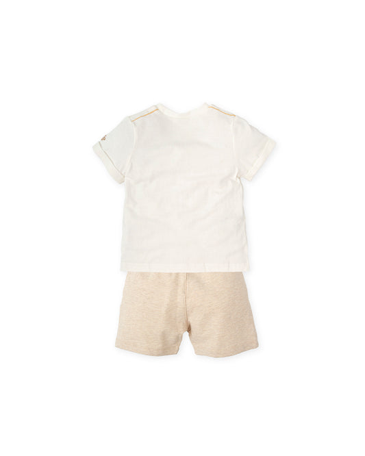TUTTO PICCOLO SS25 Venecia Boys Beige Short Set