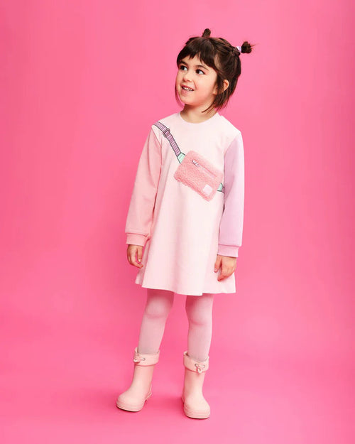 AW25 AGATHA RUIZ DE LA PRADA Girls Pink Bag Dress & Tights