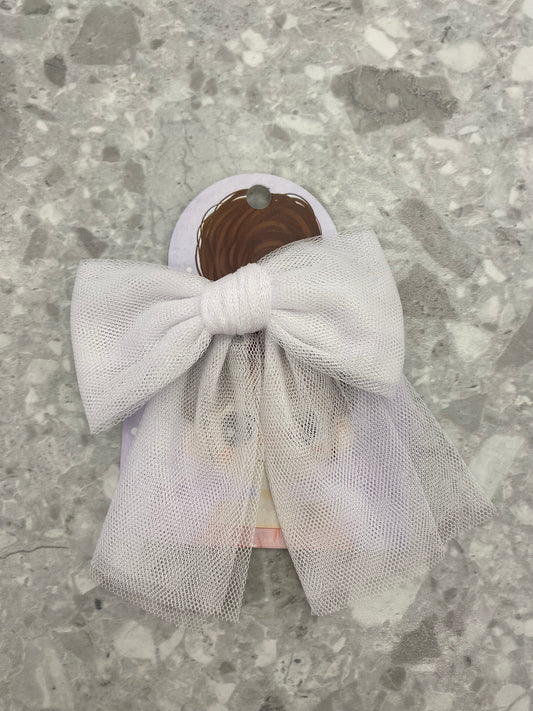 RAHIGO White Girls Tulle Bow Hair Clip