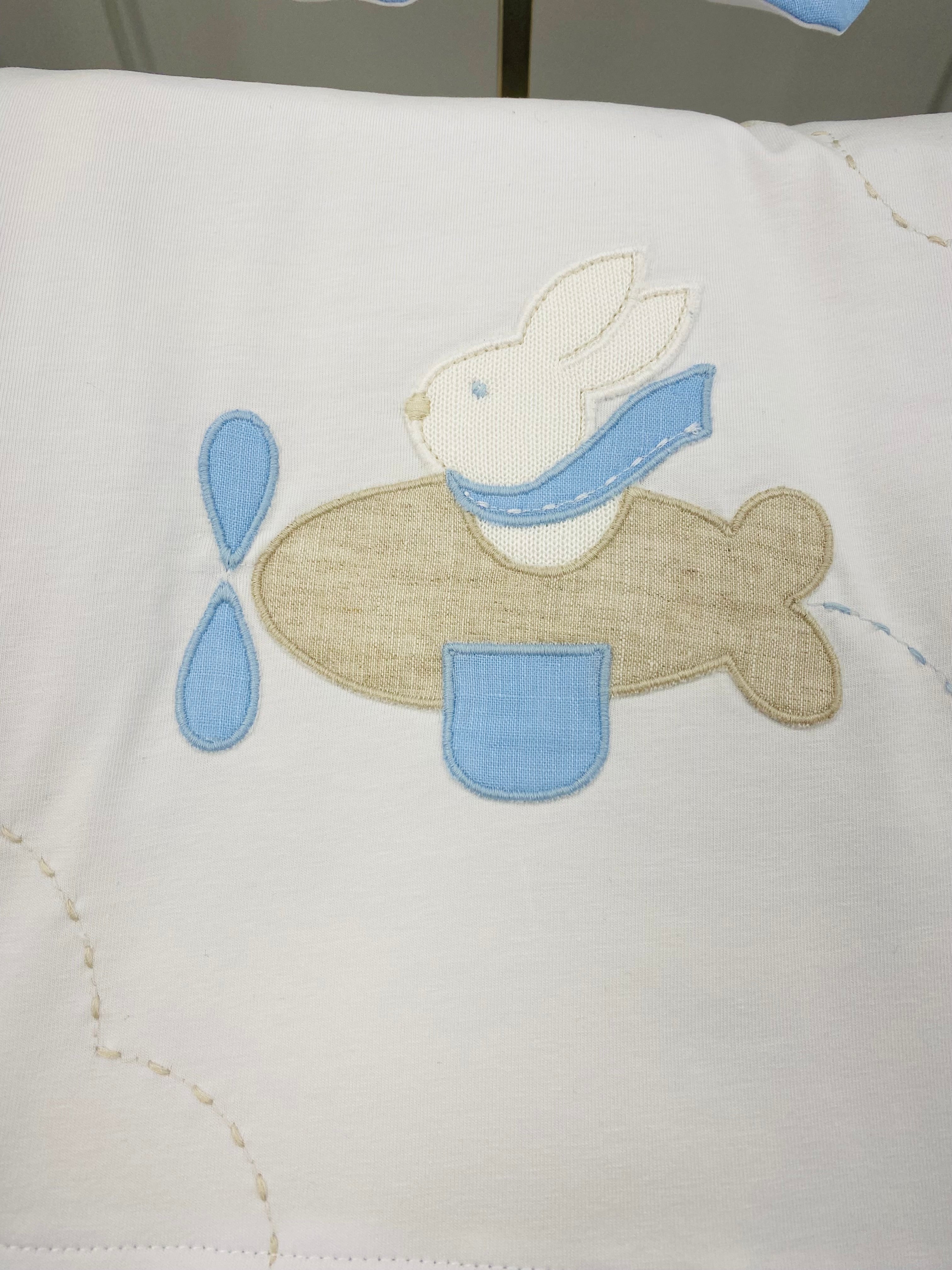 BIMBALO Boys Blue Aeroplane Babygrow & Blanket