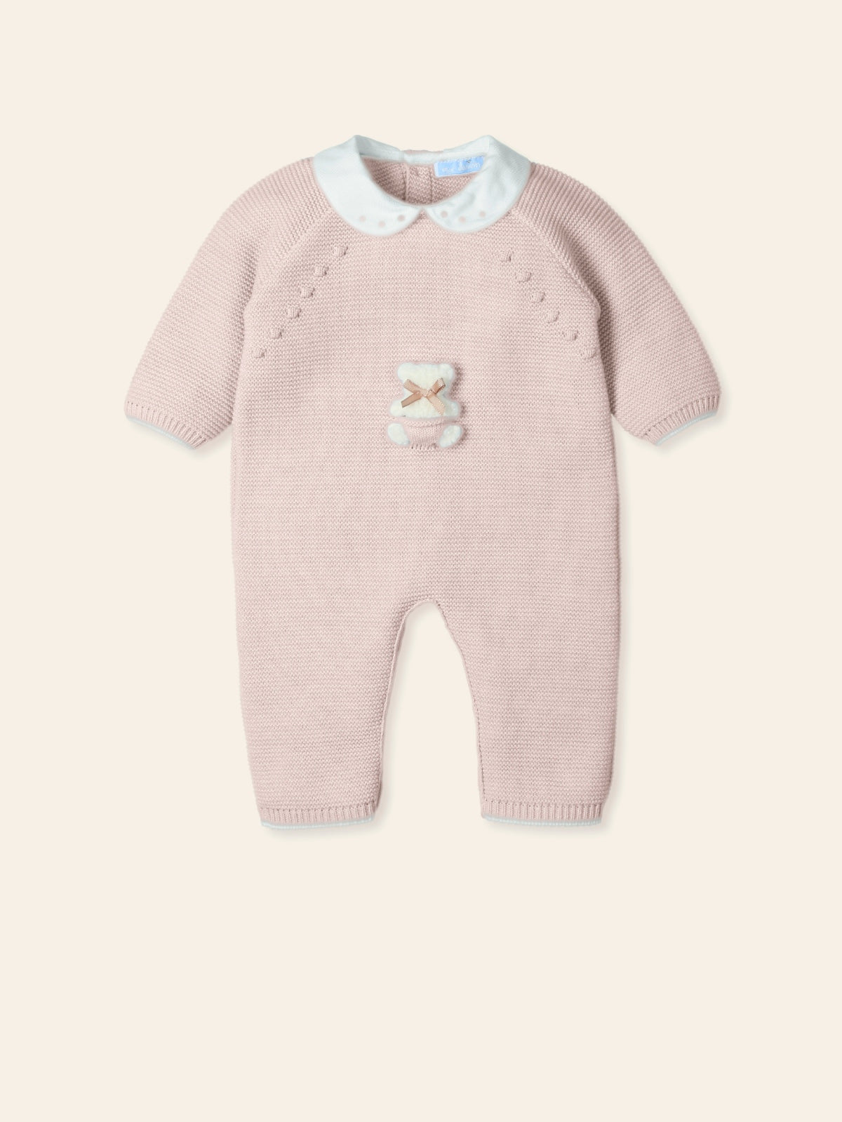 MAC ILUSION Sonar Baby Girls Nude Teddy Knitted Romper - 9449