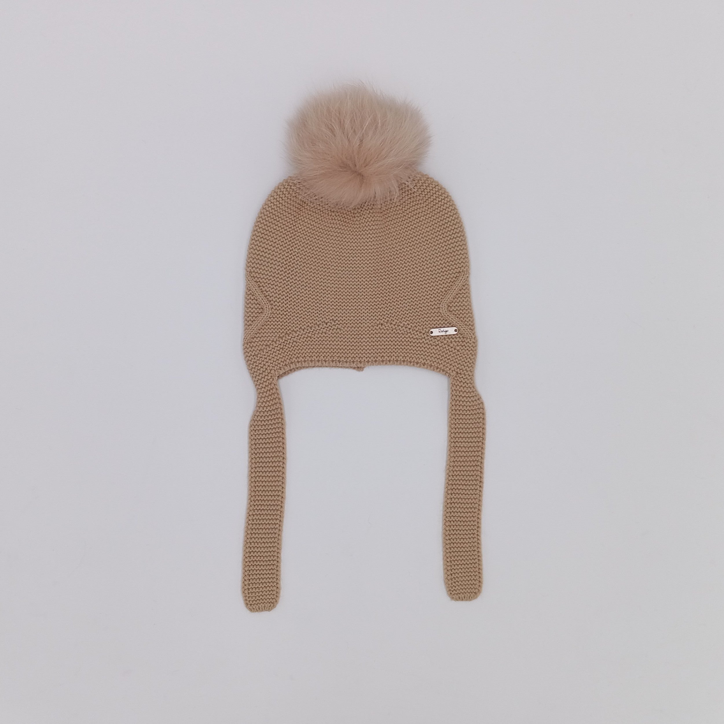 PRE-ORDER RAHIGO Camel Pom Pom Hat with Ear Flaps