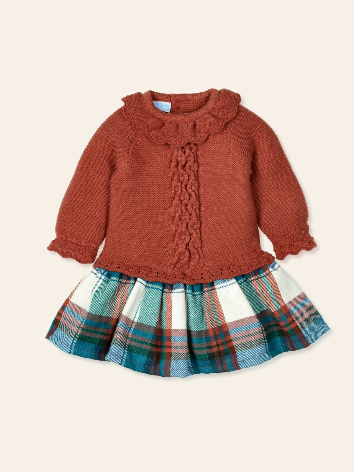 MAC ILUSION ACARICIAR Girls Rust Knit Dress - 9469