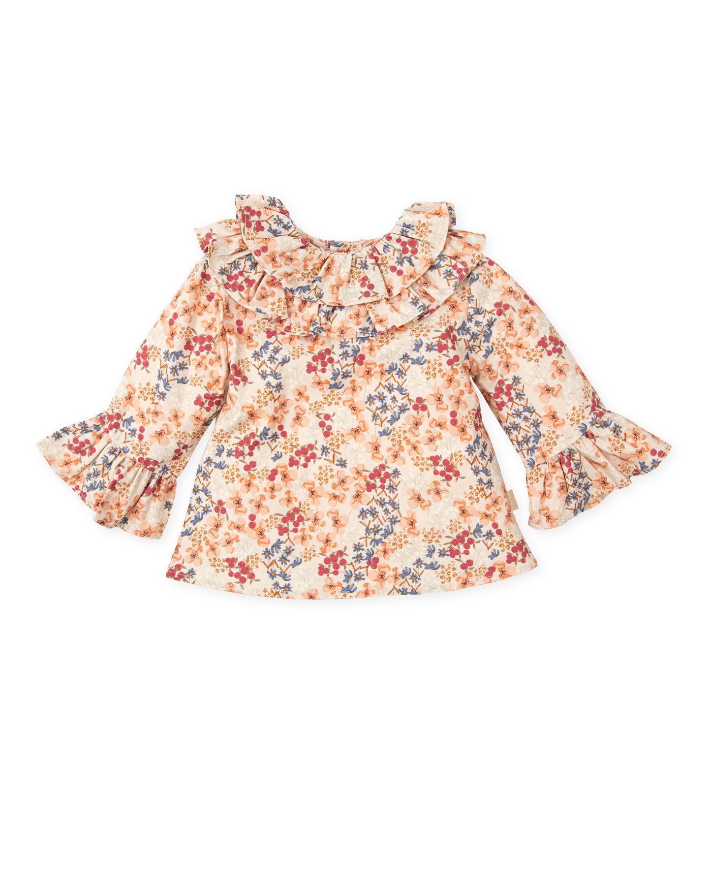 TUTTO PICCOLO Tierra Girls Dark Orange Floral Four Piece Short Set