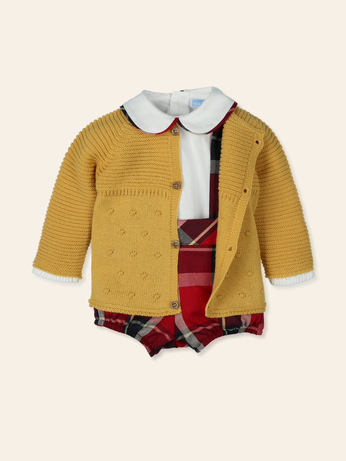 MAC ILUSION Arropar Boys Tartan Short Set with Cardigan - 9520