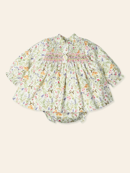 MAC ILUSION Disfrutar Girls Pink Floral Dress & Knickers - 9546