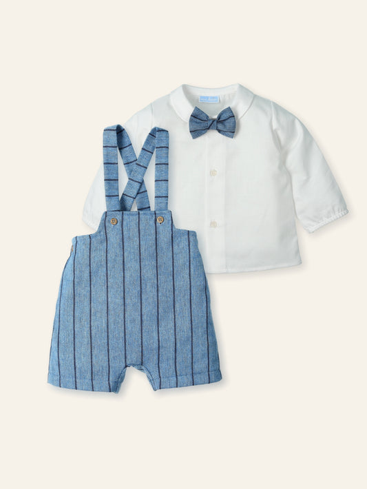 AW25 MAC ILUSION Tweed Dream Boys Navy Dungaree set with Cardigan - 9908