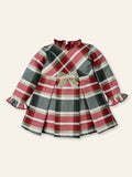 AW25 MAC ILUSION Instantes Magicos Girls Red & Green Check Dress - 9940