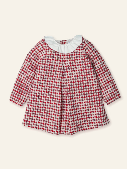 AW25 MAC ILUSION Instantes Magicos Girls Red Houndstooth Dress - 9947