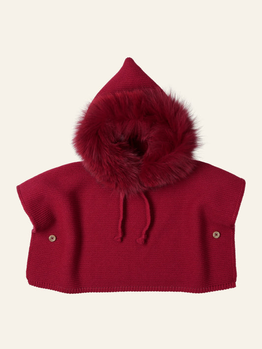 AW25 MAC ILUSION Instantes Magicos Girls Red Cape with Faux Fur Hood - 9949C