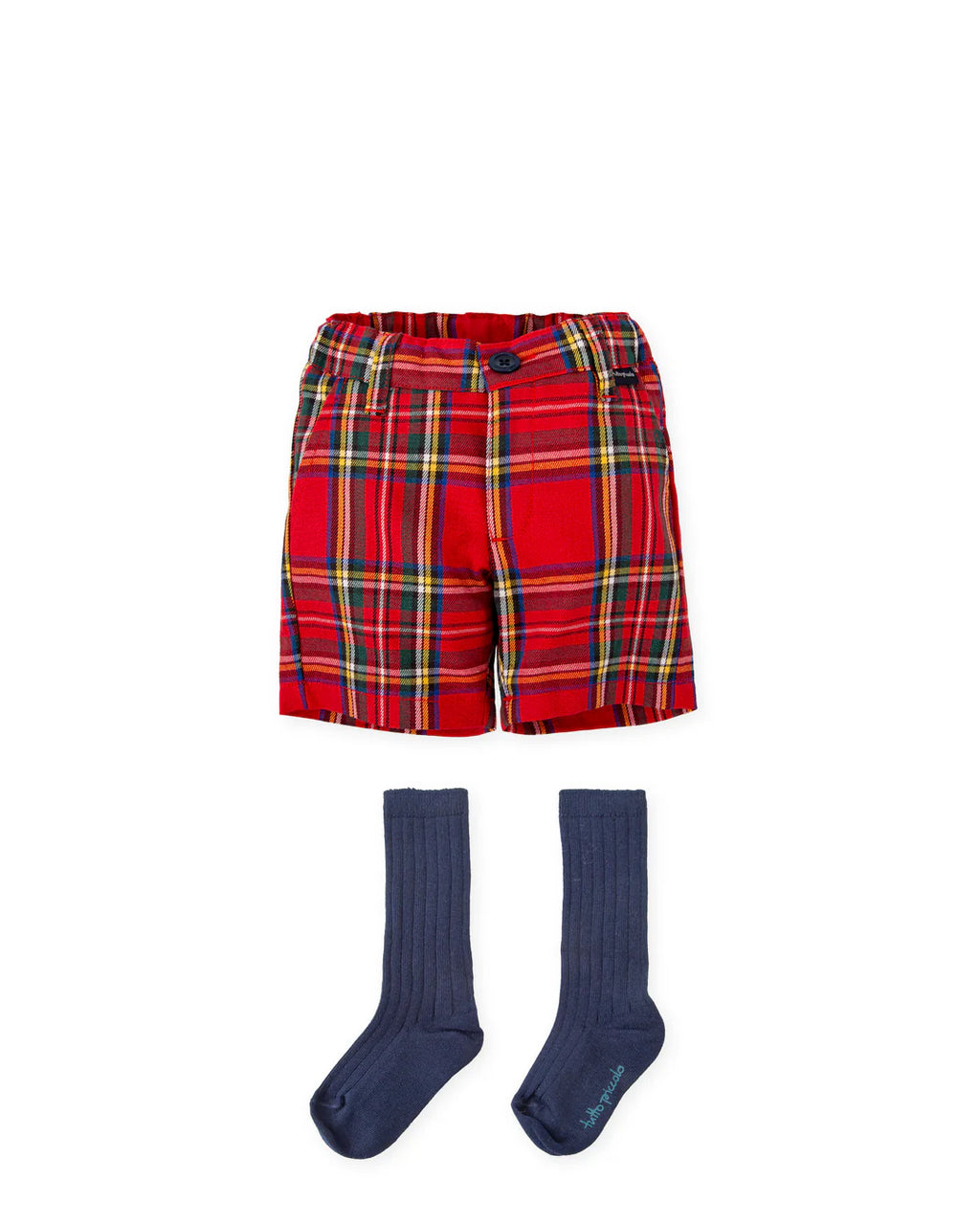 AW25 TUTTO PICCOLO Boys Red Tartan Short Set with Jumper