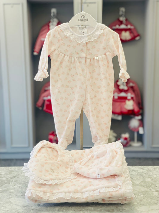 AW25 DEOLINDA Donna Girls Pink Floral Baby Layette Set - 25126