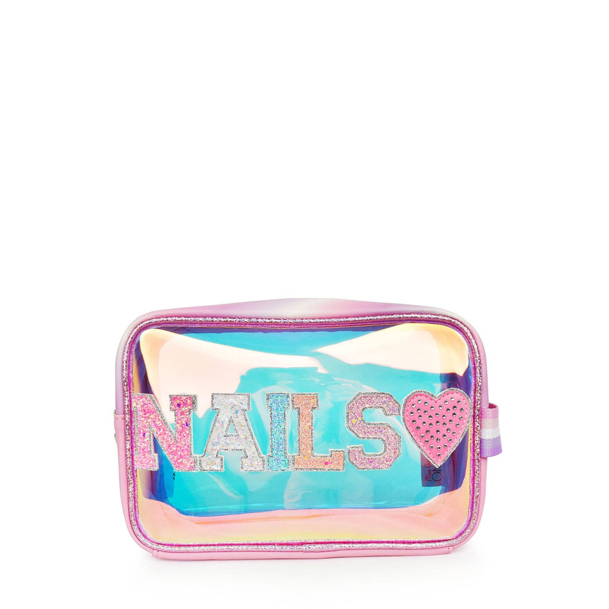 OMG Accessories Nails blue iridescent clear pouch