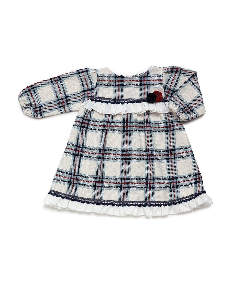 JULIANA Hechizo Girls Navy Check Dress - 24660