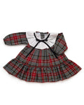 AW25 JULIANA Melodia Girls Red & Grey Tartan Dress - 25658