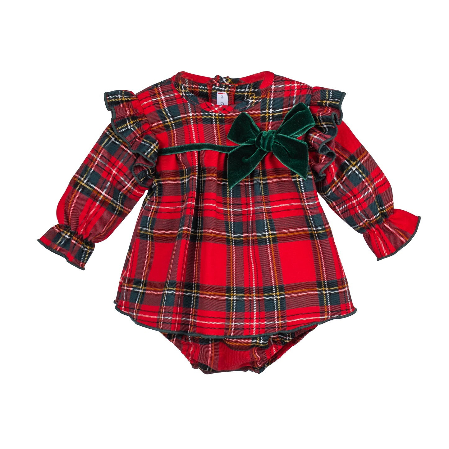 CALAMARO AW24 Bidasoa Girls Red Tartan Dress & Knickers - 22074