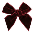 AW25 CALAMARO Monzon Girls Burgundy Velvet Hair Bow - 77028