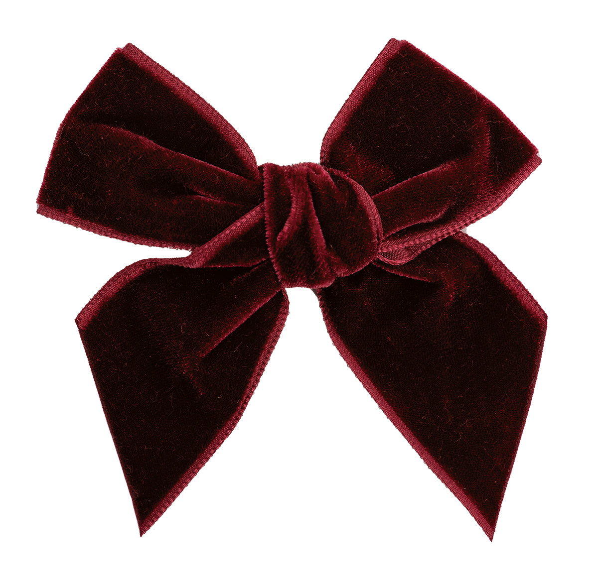 AW25 CALAMARO Monzon Girls Burgundy Velvet Hair Bow - 77028