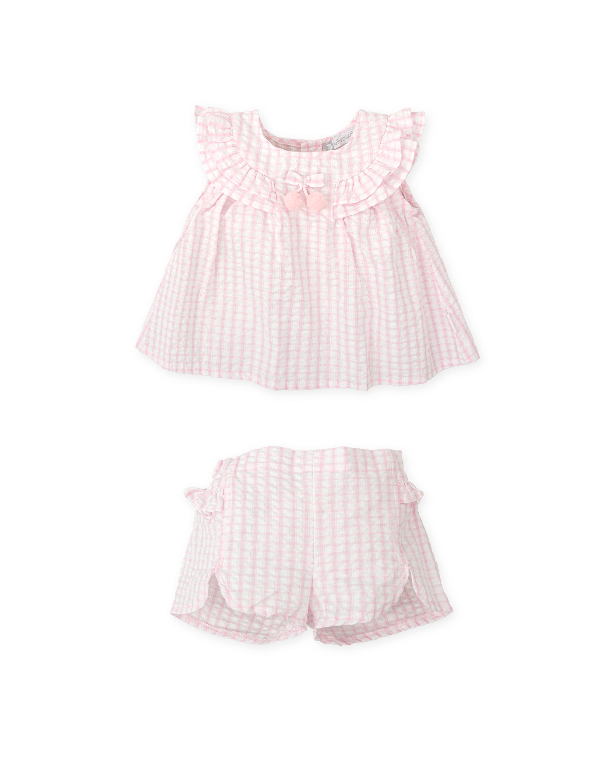 TUTTO PICCOLO SS25 Atenas Girls Pink Short Set