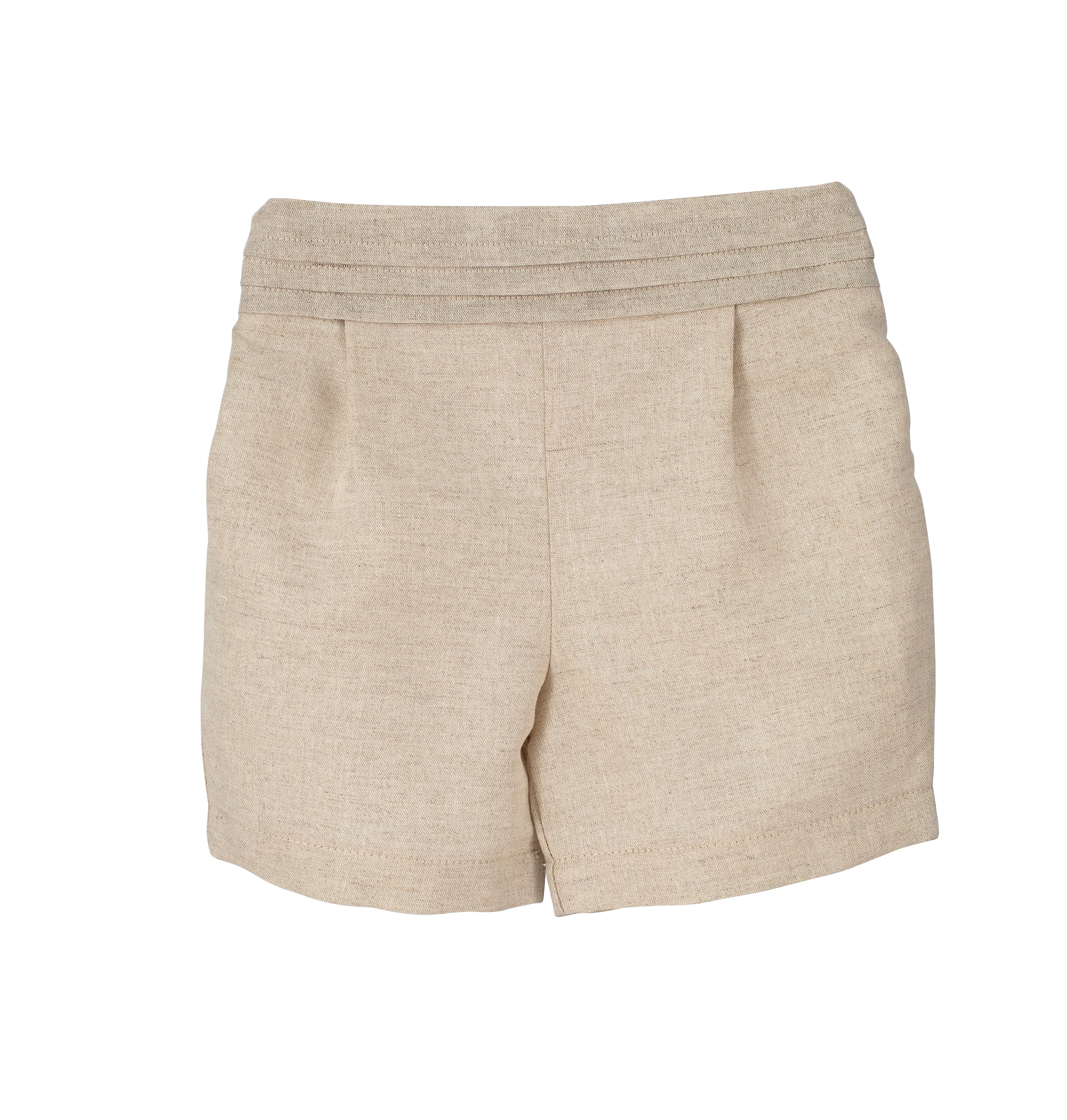Calamaro Espirulina boys beige linen shorts and cream shirt