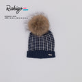 RAHIGO Navy & Cream Boys Fur Pom Pom Hat - 26228
